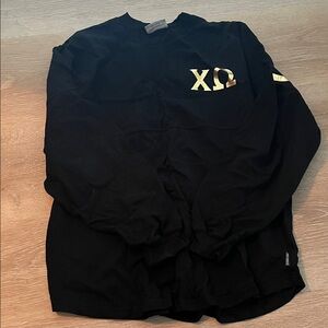 Spirit - Black & Gold Chi Omega Crewneck Long Sleeve Tee
